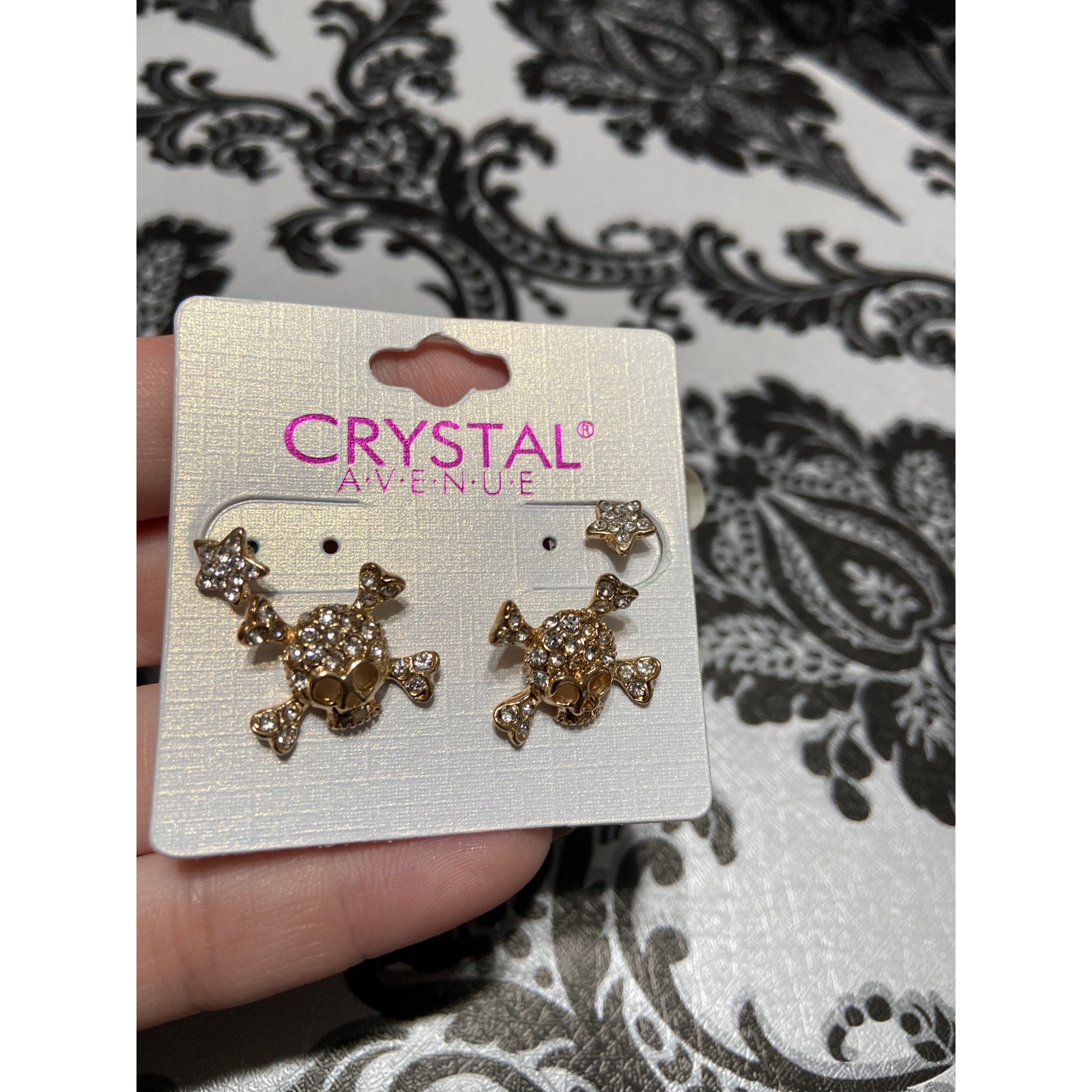 Crystal Avenue Pave Skull And Star Earrings Set 15$